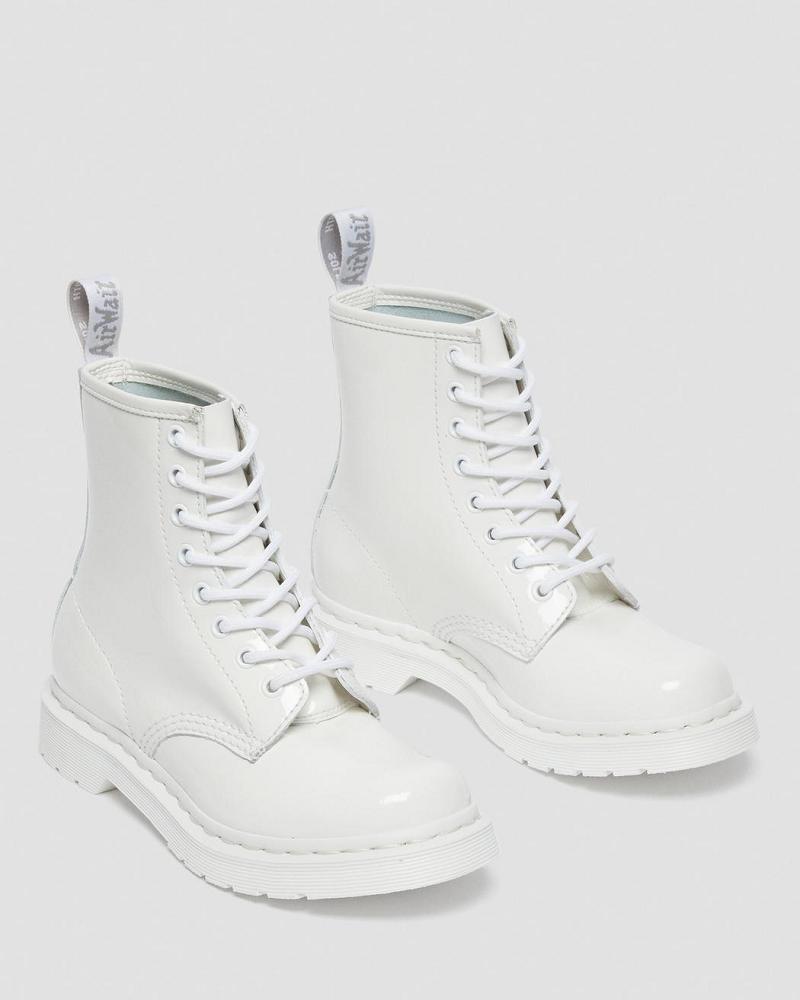 Dr Martens 1460 Mono Lak Læder Snørestøvler Dame Hvide | DK 169MQZ